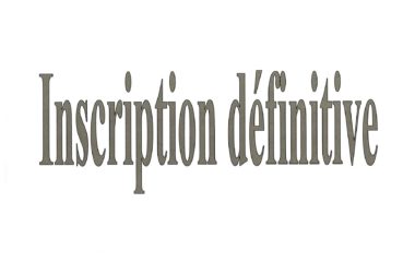 Inscription 2020-2021 Inscription 2020-2021